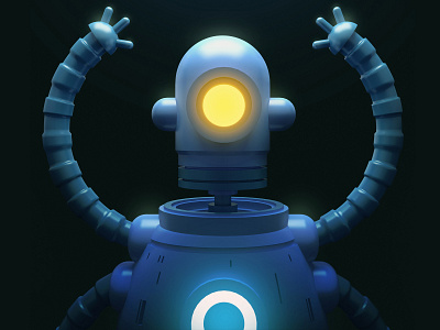 Robot V 3d 3d art 3dsmax art cartoon character computer concept cute cyborg futuristic machine mechanic model render retro robot science scifi technology