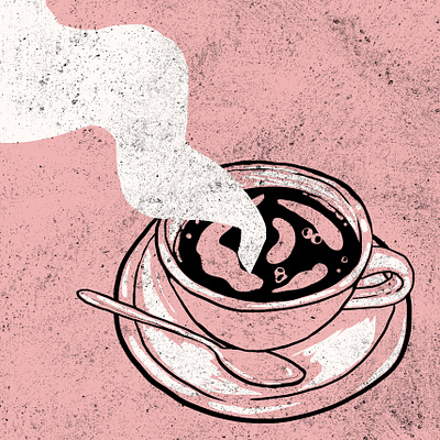 Coffee cup adobe artist coffee cup concept design digital illustration dribbble editorial illustration flat design graphic design illustration line art line work monochromatic pink retro design vintage