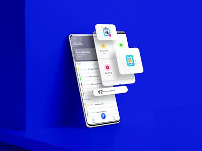 To Do list App Design V2 adobe xd app app design application branding clean design flat graphic design icon illustration mobile app mobile ui portfolio profile prototype animation to do list ui ux
