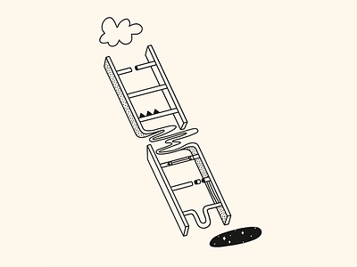 Cloud Ladder Galaxy clouds daily drawing design graphic design illustration ladder pencil space