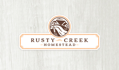 Rusty Creek Homestead affinity designer branding farm homestead illustration logo rustic vector vintage