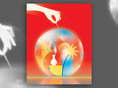 Cache Bubble art cache comfort design gradient illustraion india poster ram vector