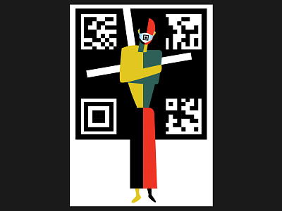 QR-antine communication design graphic design malevich poster poster a day poster design qr code qrcode quarantine stayhome