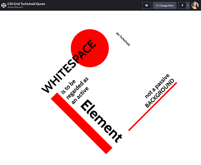 CSS Grid Tschichold Quote codepen css grid html5 mobile ui modernism sass typography uidesign ux design