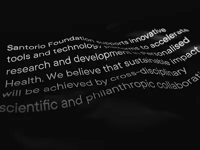 Santorio Foundation 3d animation brand branding c4d case study flower geometric health logo minimal mobile orbit pattern philanthropy science typography user interface web website