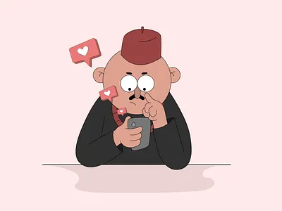 Igbo man using social media animation character character animation character design characterdesign characters design funny gravit designer igbo illustration nigeria sketch vector vector illustration