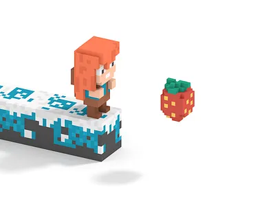 Celeste | Fan Art in voxel 3d celeste character character design characterdesign cubic cute fanart illustration indiegame isometric lowpoly lowpolyart magicavoxel videogame voxel voxelart