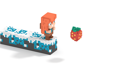 Celeste | Fan Art in voxel 3d celeste character character design characterdesign cubic cute fanart illustration indiegame isometric lowpoly lowpolyart magicavoxel videogame voxel voxelart