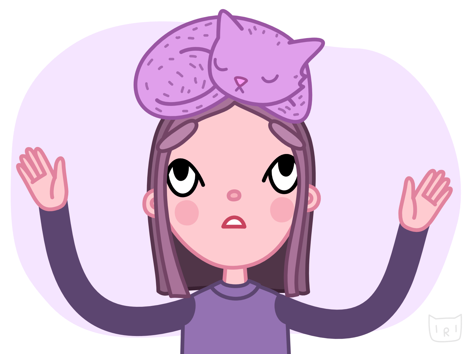 Lockdown hairstyle 💁🏻‍♀️ animation cat character hairstyle hat illustration keyshape lockdown sleeping vector