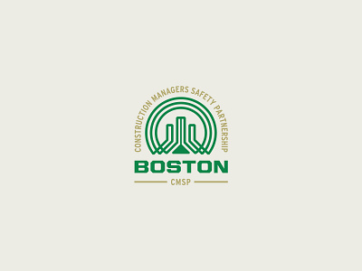 Boston Construction Safety – Logo badge boston boston design building city construction design gold green line logo logotype monogram retro retro logo safety structure