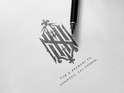 NWA Monogram sketch branding handmade illustration lettering logo monogram sketch type typography vintage