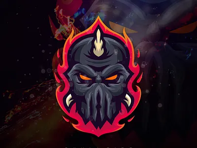 skull fire brand character e sport e sports esport esports fire gaming logo logo esport mascot