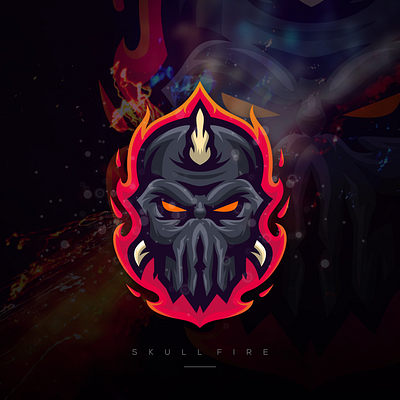 skull fire brand character e sport e sports esport esports fire gaming logo logo esport mascot