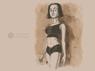 Experiments in illustration–Woman Against Wall illustration procreate