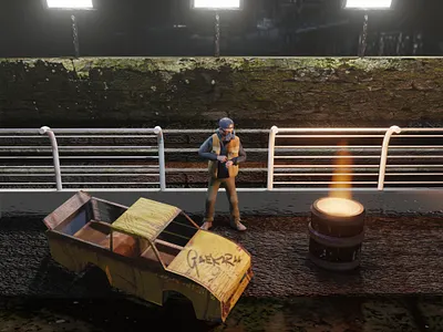 Abandoned Scene Lowpoly architecture game game art game design