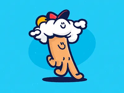 Lil God brand character character animation character design cloud designer drawing god handmade illustration little logo sticker sticker design sun vector