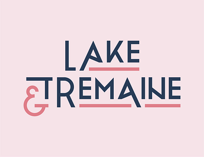 Lake & Tremaine ampersand blue brand brand design branding branding design design graphic design logo logo design logotype personal brand personal branding pink type typography typography logo