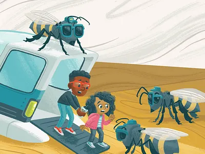 Bee guards bee book children guards hive honey honeybee illustration kidlit kidlitart kids picture book