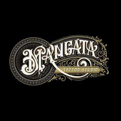 MANGATA Tattoo studio design fansytype illustration lettering typography vector