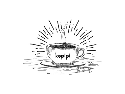 Kopipi Logo art branding design draw drawing flat illustration lineart logo simple