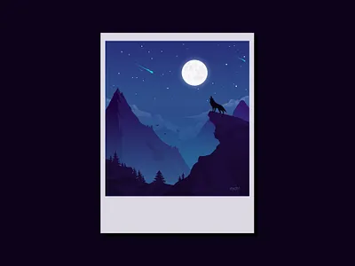 Howling design flat graphic design illustration scenery vector