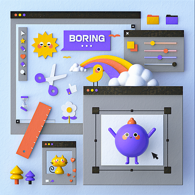 Popup c4d illustration