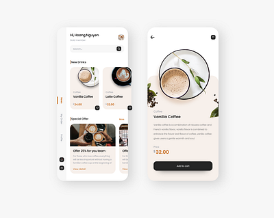 Coffee App design ui