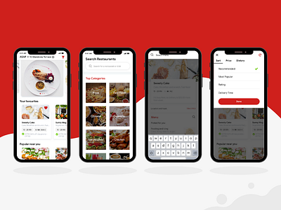 Search and Filtering Flow Screens For Customer Food Delivery App food app food delivery app uiuxdesign