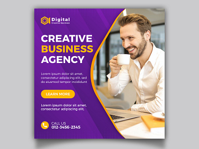 Creative Business Agency Social Media Post Template marketing media