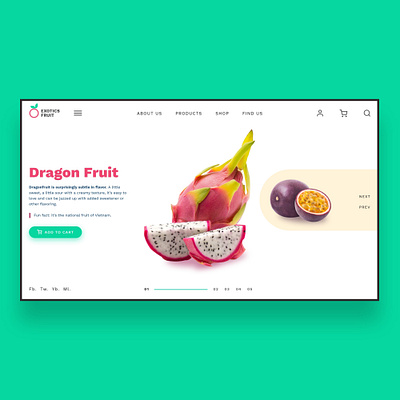 Web UI Inspiration - N. 6 - Exotic Fruits branding ecommerce ecommerce design ecommerce shop exotic exotic fruit flat food fruits fruits and vegetables online hero section inspiration landing landing page shop ui design web inspiration website