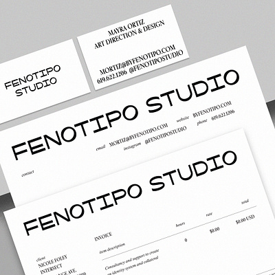 Fenotipo Stationery basic branding clean layout logo logomark stationery wordmark