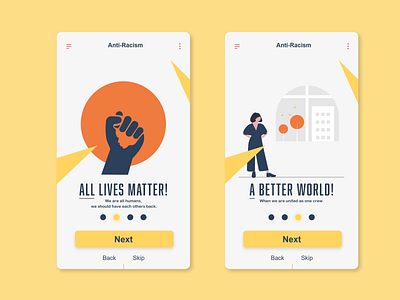 Anti-Racism 2d app art branding danialnazemi design flat graphic icon illustration logo minimal orange typography ui ux vector website yellow