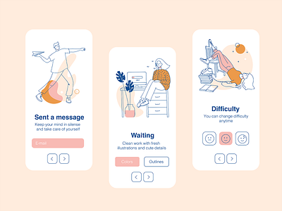 Illustration set app design apple application flat illustration flatdesign illustration landing landing page sent a message ui uidesign ux waiting work in progress