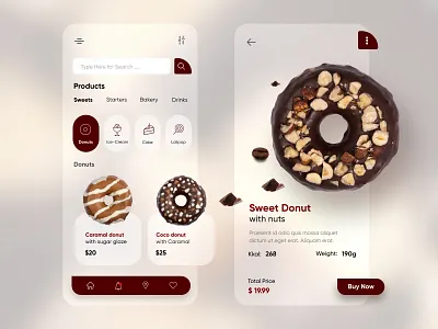 Food Mobile Application-UX/UI Design adobe xd andriod app branding clean concept creative design 2020 dubai designer fitness app food hira illustration ios app design minimal mobile app mobile ui sweets and donuts top uxui designer trending website design