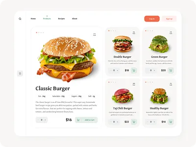 Burger burger concept design elena sinianskaya food food app olena synianska ui uiux ux web webdesign website