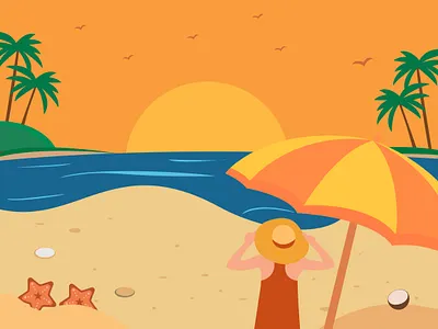 Beach beach design flat illustraion illustrations summer vector
