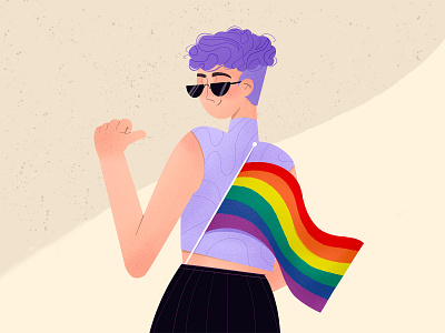 Pride 2020 character design colorful curly hair digitalart flag illustration loveislove pride pride 2020 pride month procreate