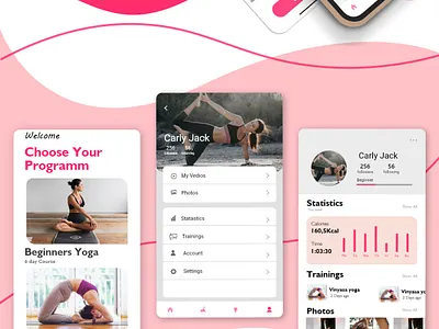 yoga app app illustration ui women xd design yoga app