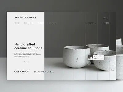Agami Ceramics ceramics clean design homepage minimal ui ux web web design webpage website website design