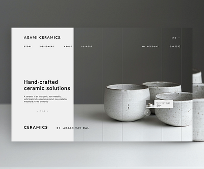 Agami Ceramics ceramics clean design homepage minimal ui ux web web design webpage website website design