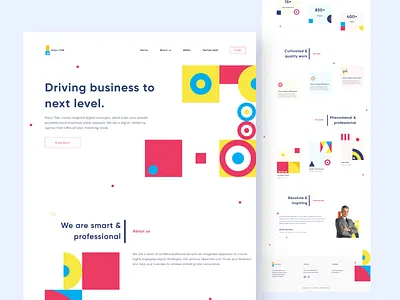Major Tom - Digital Marketing Agency clean clean design clean ui corporate agency illustration digital marketing agency geometry illustration landing design landing page landing page ui marketing agency minimal modern design pattern design popular ui ux vector webdesign website design