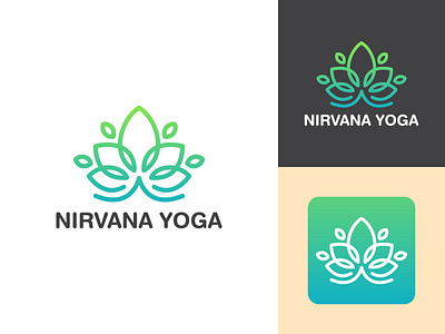 Nirvana Yoga ayurveda branding creative design flat logo minimal studio typography ui yoga yoga logo yoga studio