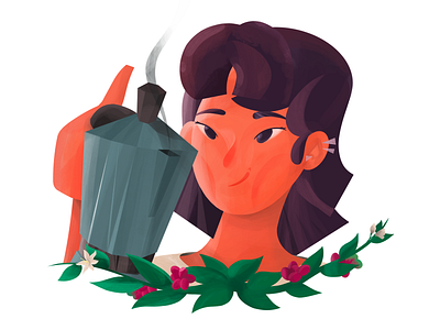 Moka Pot anilemmiler coffee digital art editorial editorial illustration illustration magazine moka pot procreate