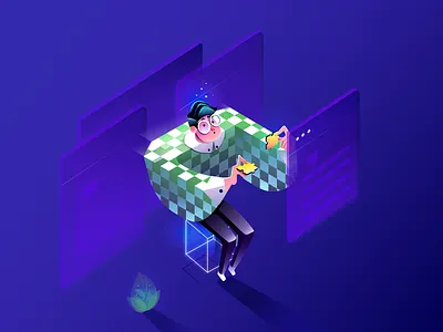 Solution 2d adobe illustrator blue character chess design future gradients graphic graphicdesign illustration puzzle solution ui vector