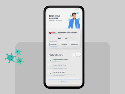 Corona Virus Insurance Micro - Interaction animation app design designboatuiuxschool interaction interaction design minimal productdesign ui ux