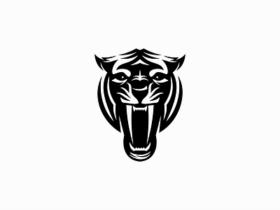 Sabertoothed Cat animals branding cat design feline geometric identity logo mark negative space sabertooth sale symbol vector wild