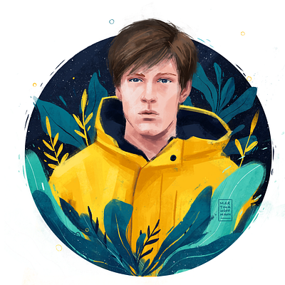 Jonas editorial editorial illustration fanart florals illustration portrait portrait illustration