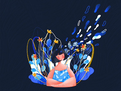 UNDER WATER GIRL chillingart dreaming illustration art illustrator summertime underwater