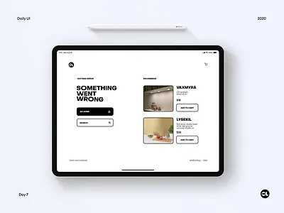 404 error screen - Daily UI #008 app design ios ipad ipados ui ux webdesign