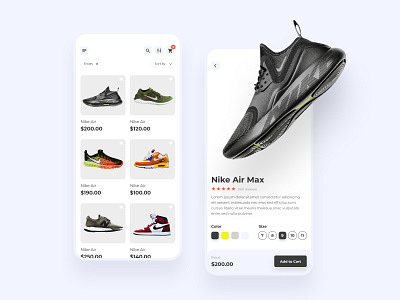 Shoes Mobile App Concept ecommerce minimal mobile app mobile app design mobile ui nike shoes shoes app design sport uidesign